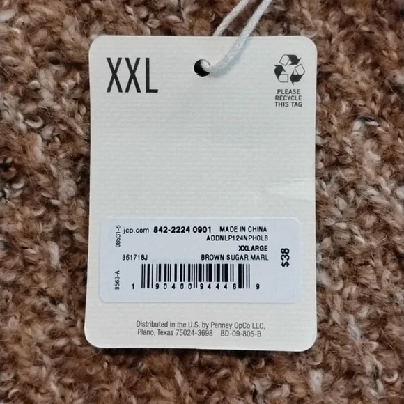 a.n.a Women's Brown Sugar Marl Round Neck Sweater, Size: XXL, NWT - Picture 6 of 8